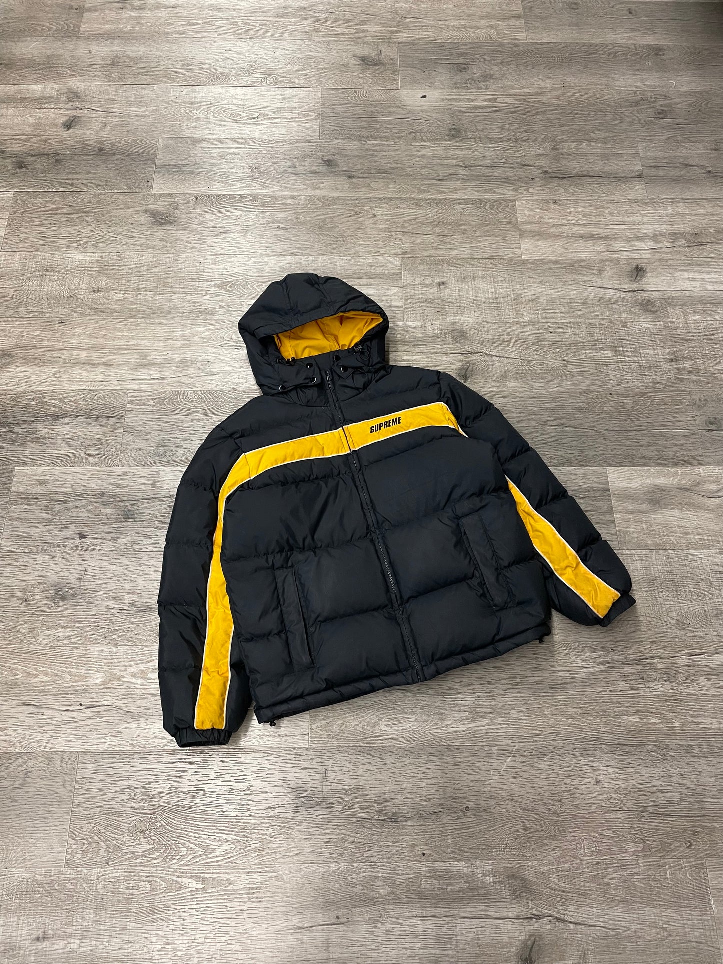 Supreme Black/Yellow Puffer Jacket