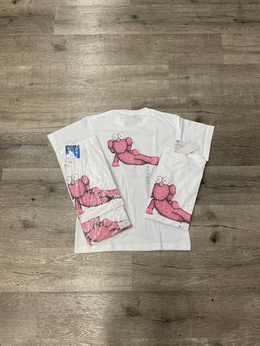 Kaws Uniqlo Pink BFF Tee White