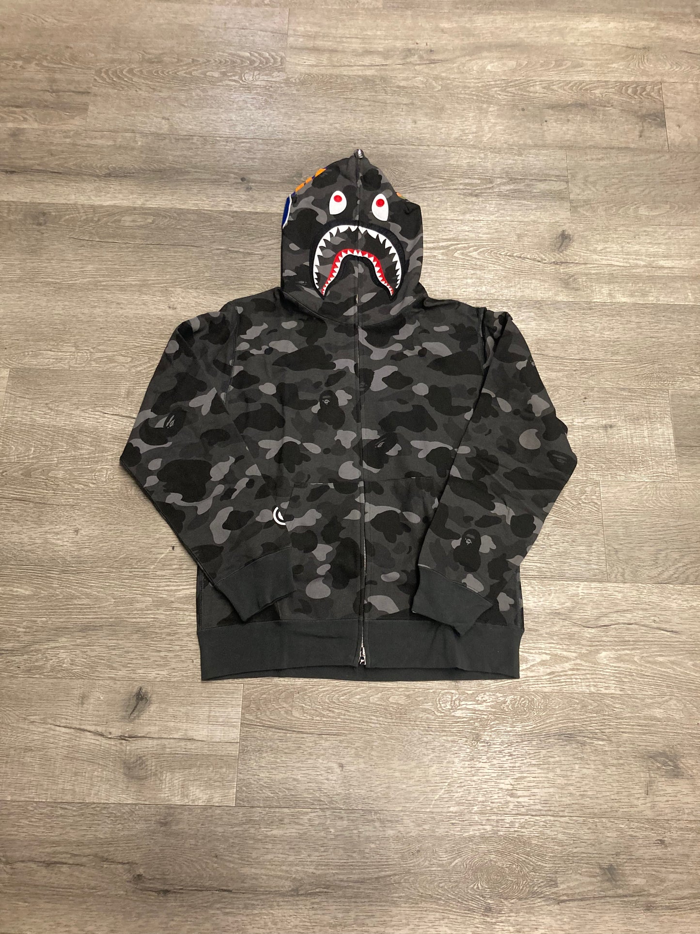 Bape Black Camo Shark Zip Hood