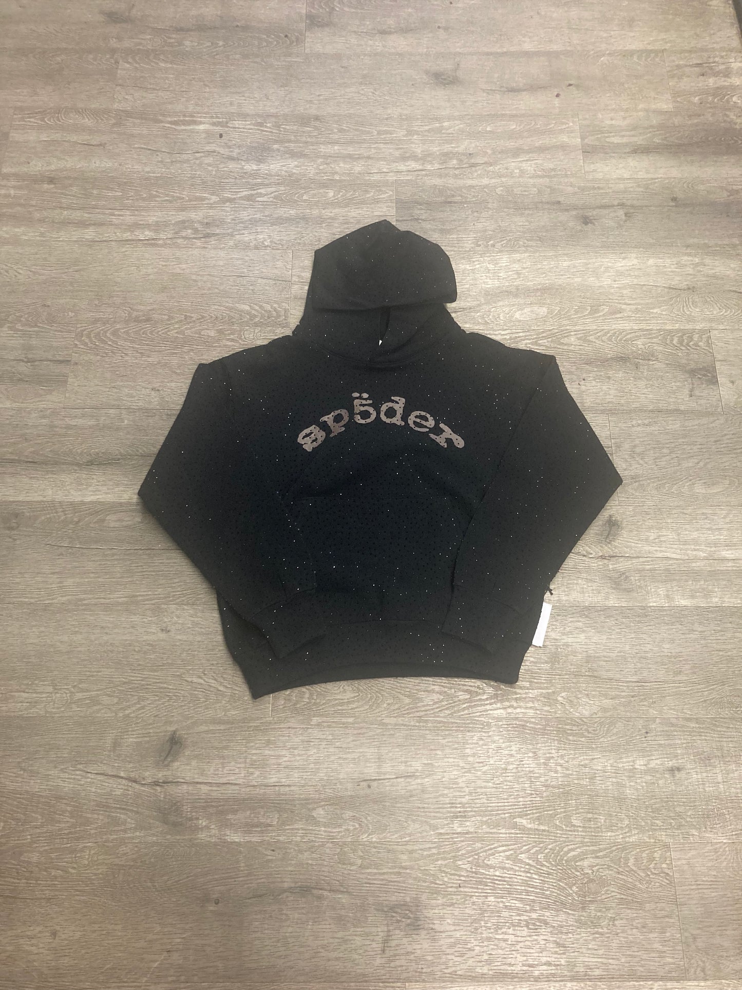 Sp5der Rhinestone Hood Black/Brown