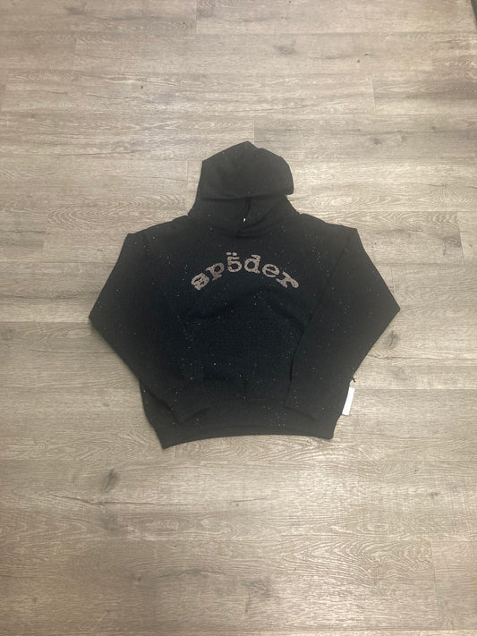 Sp5der Rhinestone Hood Black/Brown