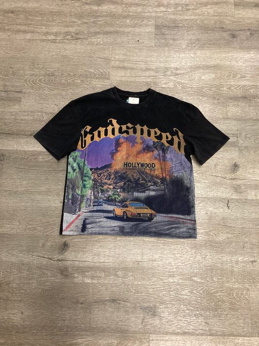 Godspeed Hollywood Flames Tee Black