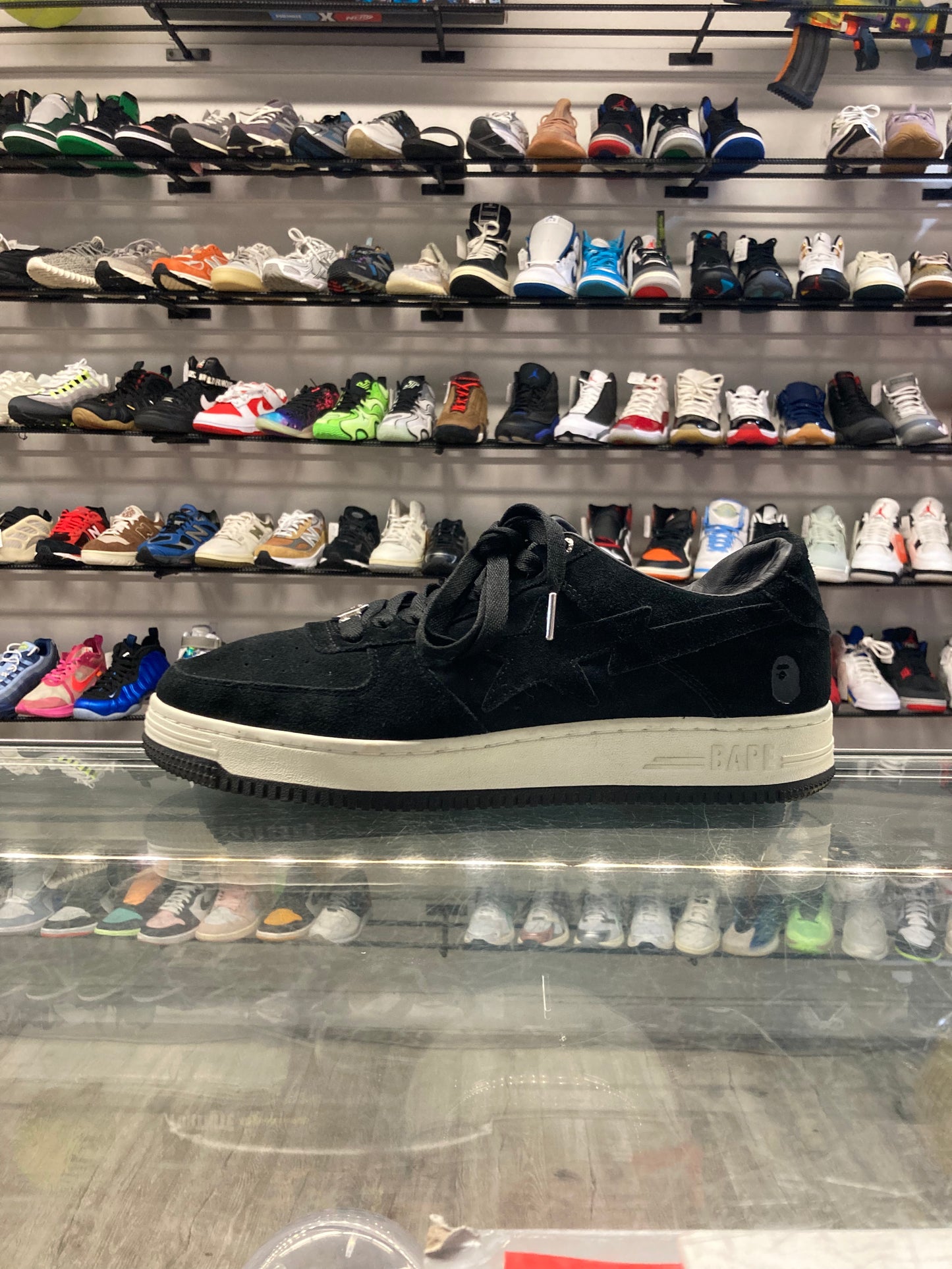 A Bathing Ape Bape Sta Low Black Suede