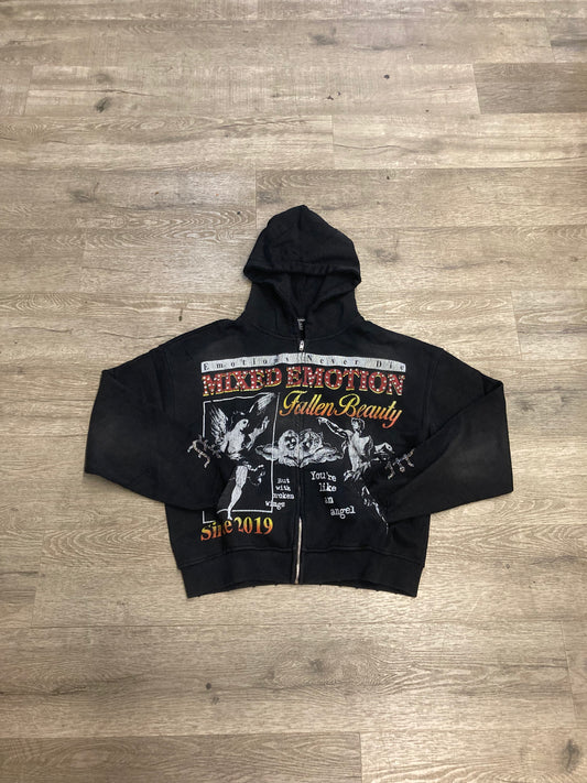 Mixed Emotions Black Fallen Beauty Zip Hood