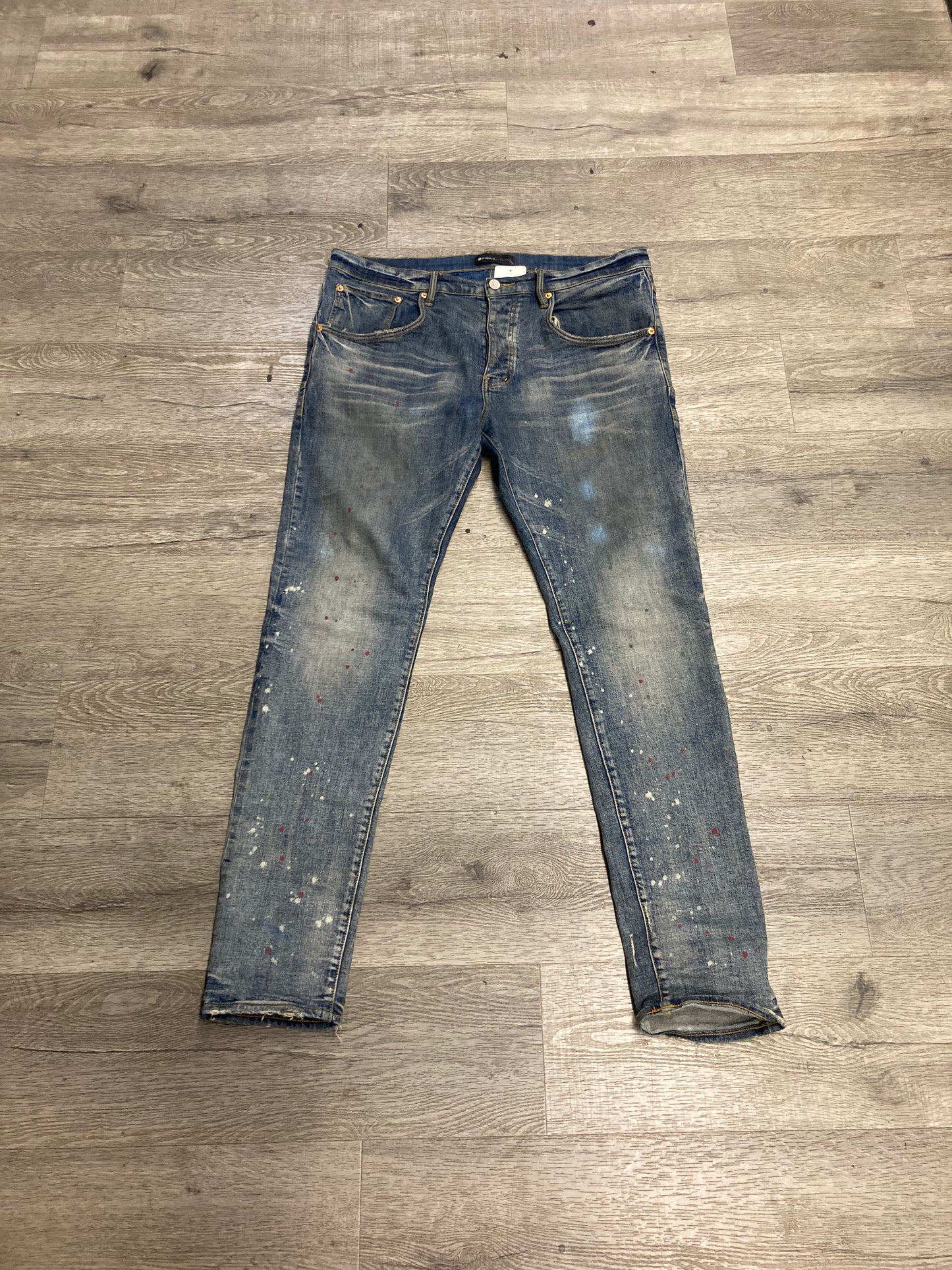 Purple Brand Jeans Paint Splatter