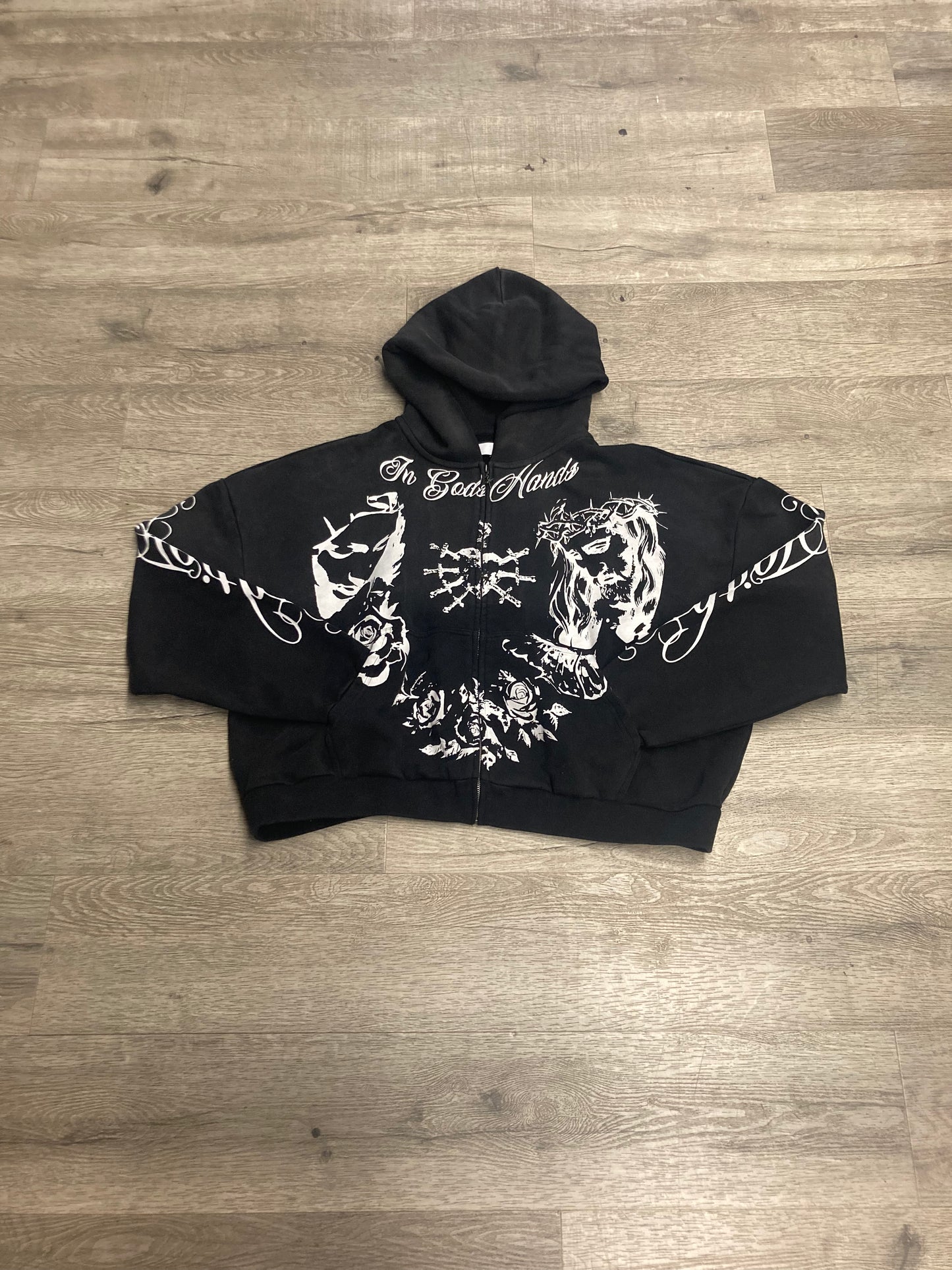 Faith Zip Up Hood Black