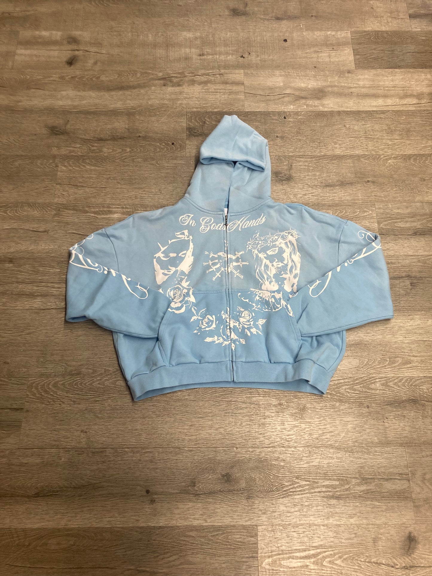 Faith Zip Up Hood Blue