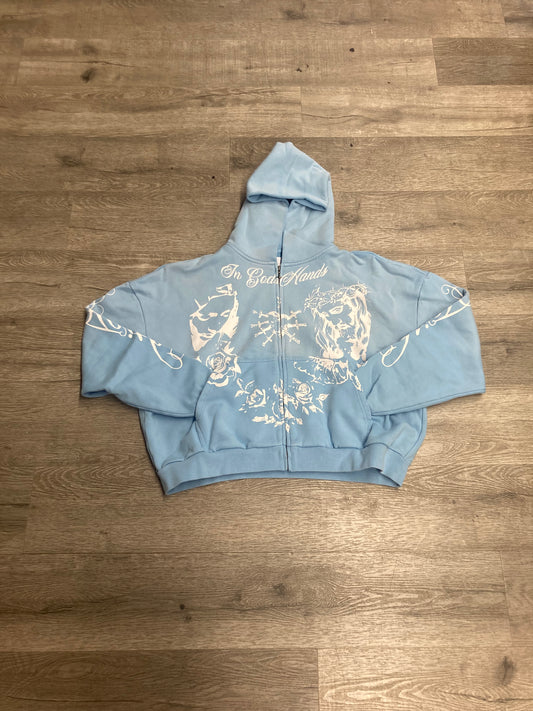 Faith Zip Up Hood Blue