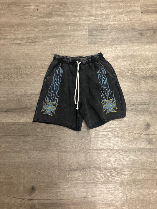 Floor 914 Flame Shorts Blue/Yellow
