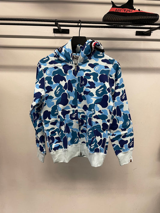 Bape Blue Camo Shark Zip Hood